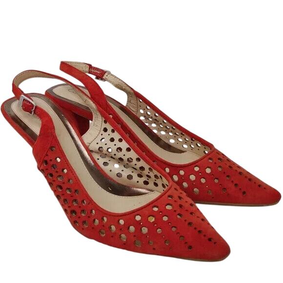 Y2K orange Calvin Klien slingback sz 9 - Picture 1 of 8